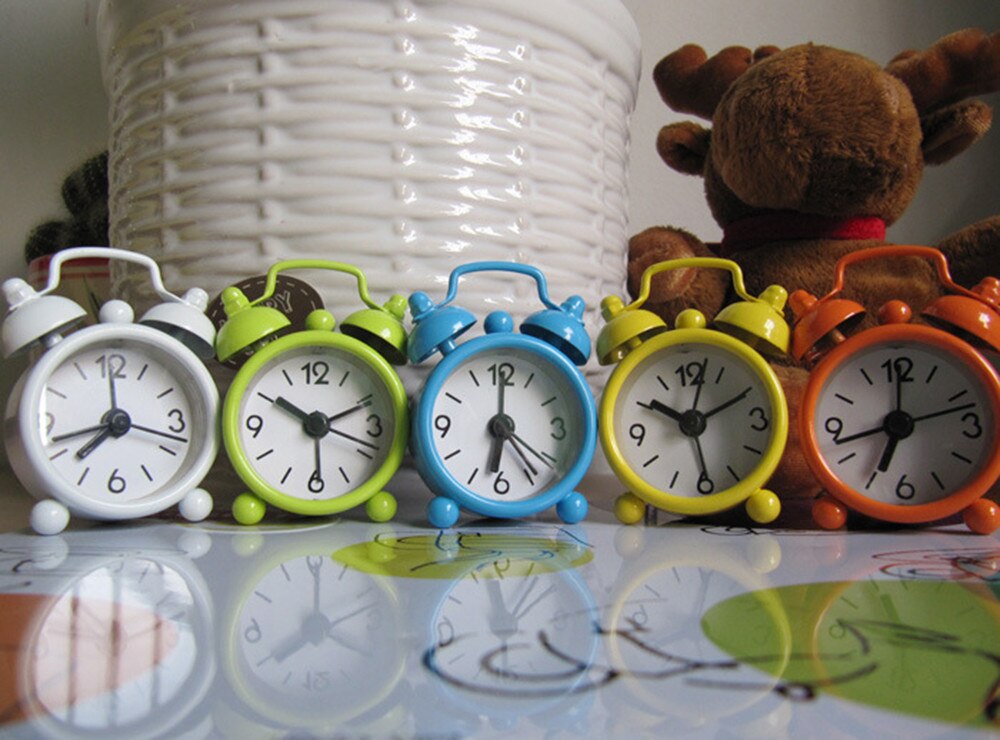 alarm clock Cute Mini Metal Small Alarm Clock Electronic loud alarm clock despertador reloj despertador wekker hout