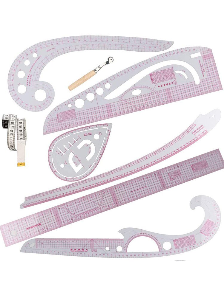 Artracyse French Curve Ruler Sewing Ruler Small Ruler Clear Sewing Patterns Rulers Curves Fabric Ruler for Pattern Making: 8Pcs