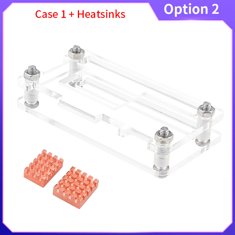 Orange Pi Zero 2 W Acrylic Case Transparent Shell Protective Box Optional Copper Heatsink for Single Board Computer OPi Zero 2W: GRAY