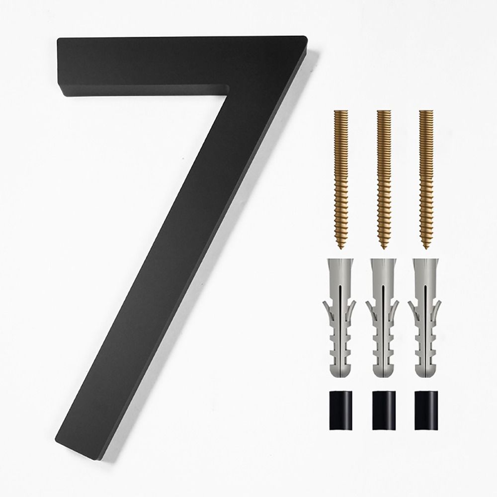 6" Floating House Number Modern House Numbers Garden Door Number with Nail Kit Black 911 Visibility Signage Mailbox Decor: Ivory