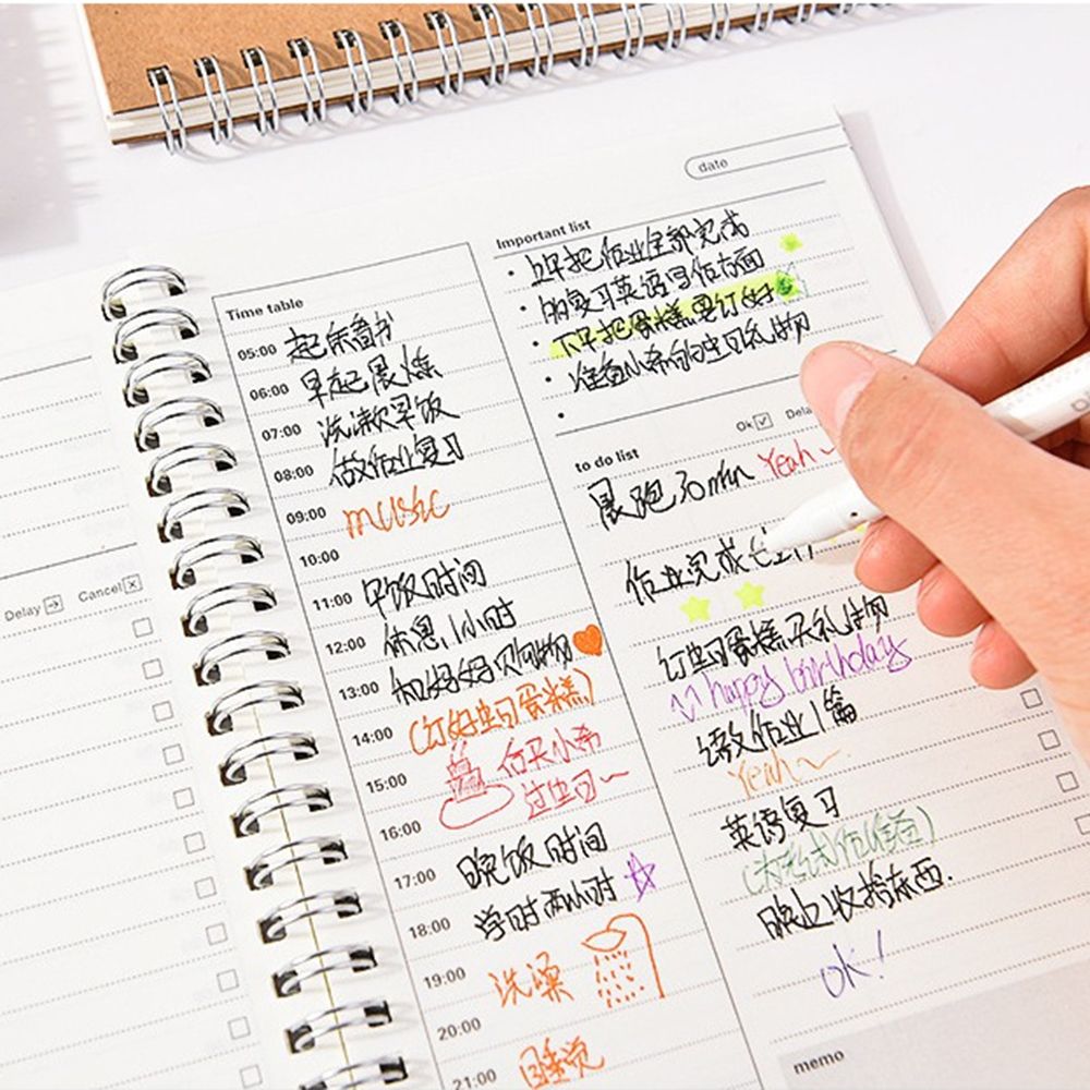 Planner Book Monthly Weekly Daily Agenda Schedule Blank Diary DIY Study Notebook Eco-friendly Paper Stationery School Supplies