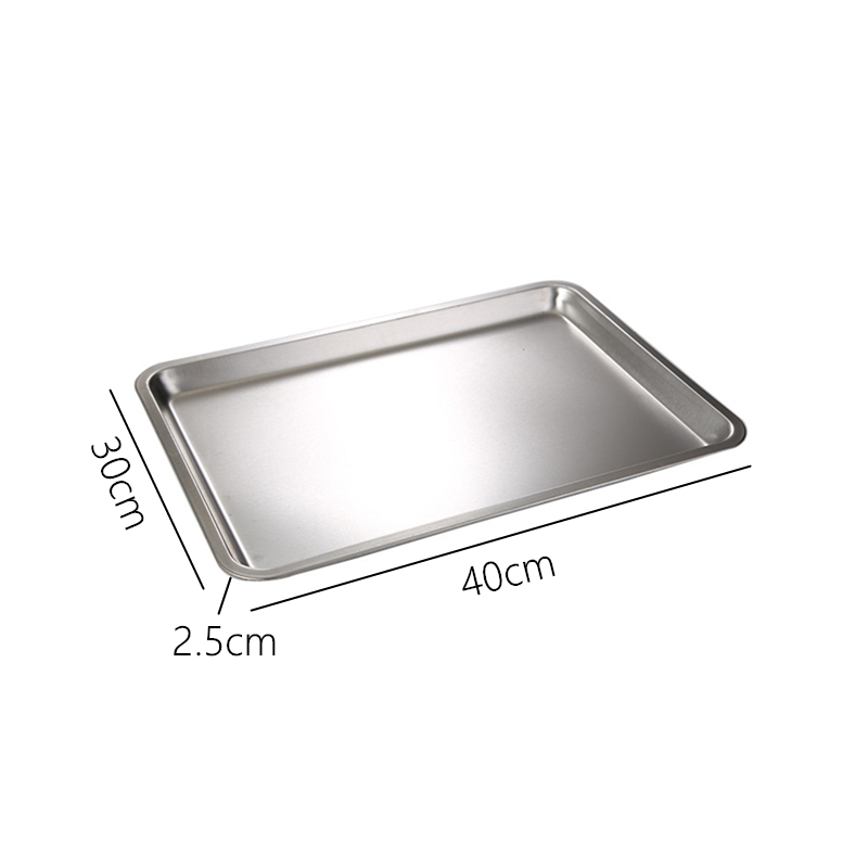 Bandeja de almacenamiento rectangular de acero inoxidable, plato de cena, horno, pastel, bandeja para hornear, pan, recipiente de comida, accesorios de cocina: Verde