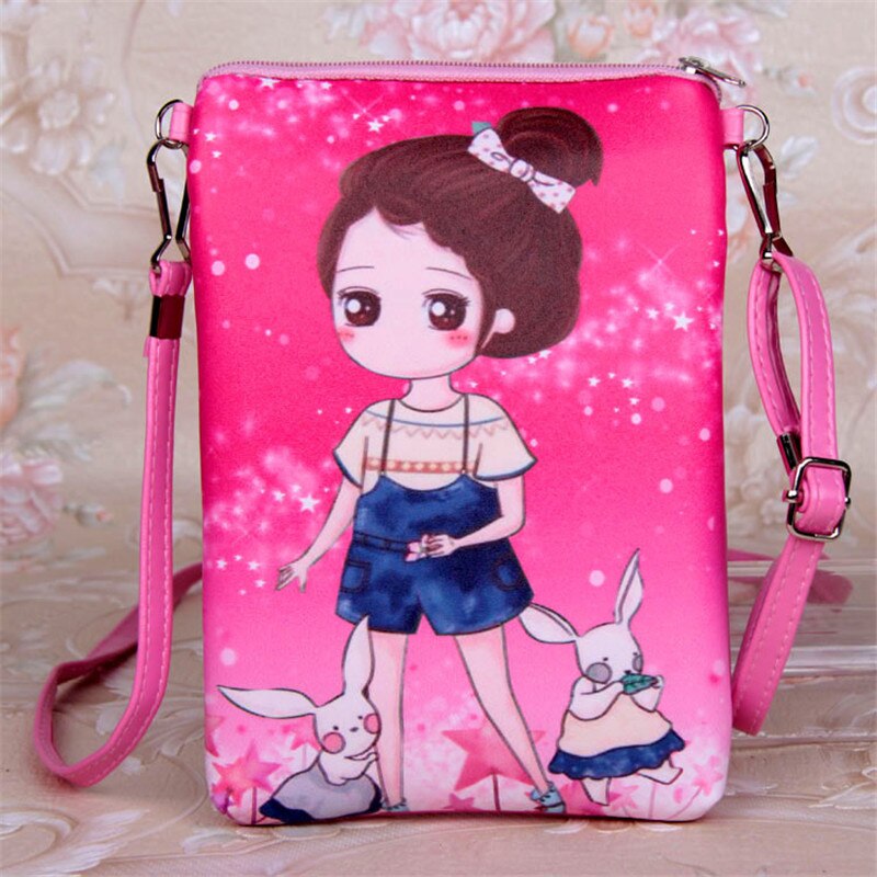 PU Cute Bao Bao Girls Cartoon Leather Shoulder Bag Female Purse Mini Crossbody Bags For Women Girl 18.5*12.5CM: O