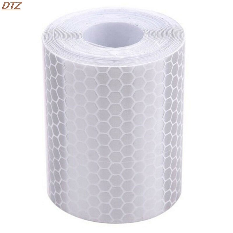 1Pcs Waterdichte Waarschuwing Tape Strip Stickers Waarschuwing Licht Reflector Beschermende Sticker Reflecterende Folie Auto Veiligheid Mark: WHITE