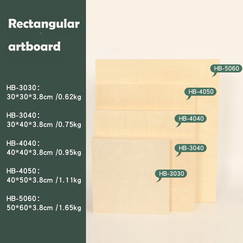 40x40cm Wooden Artboard Sketching Drawing Board Thickened Circular Drawing Board Art Painting Tools
