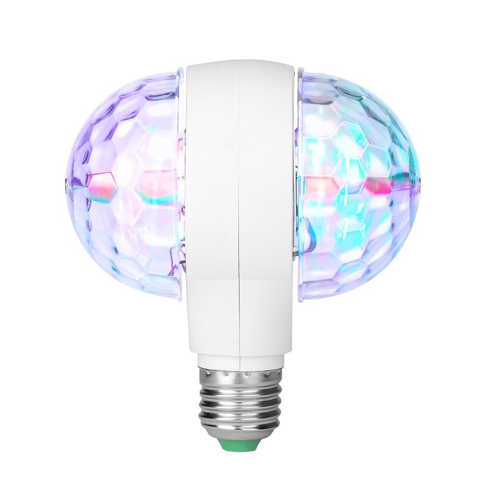 Bombilla LED giratoria de doble cabezal, lámpara de discoteca de escenario mágico, de colores, 6W