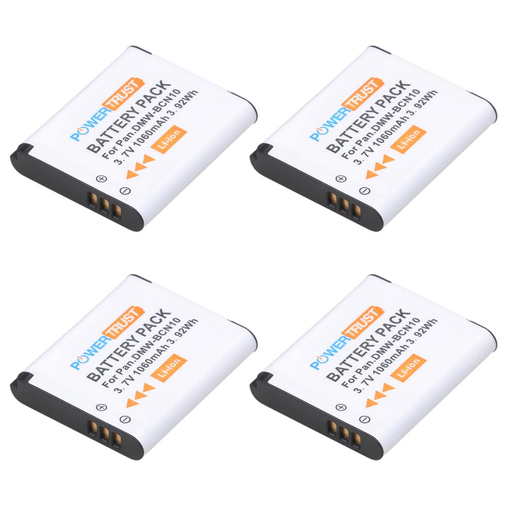 Dmw-bcn 10e 1060 mah dmw-bcn 10 bcn 10 bcn 10e batteri og lader for panasonic lumix dmc -lf1,  dmc  lf1, dmc -lf1w lf1k kamera: 4 batterier