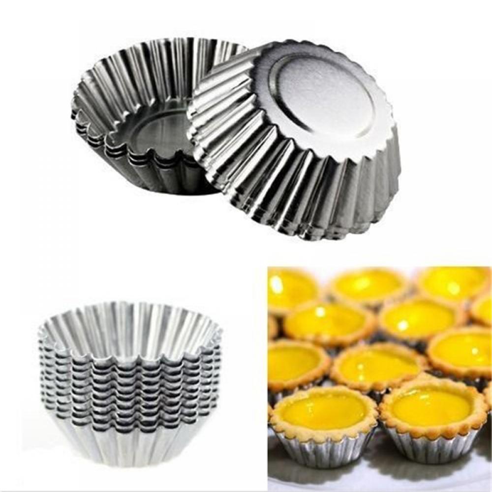 10 stuks eiertaart aluminium cupcake cake koekjesvorm puddingvorm bakvorm verdikte eiertaartvorm m-b05