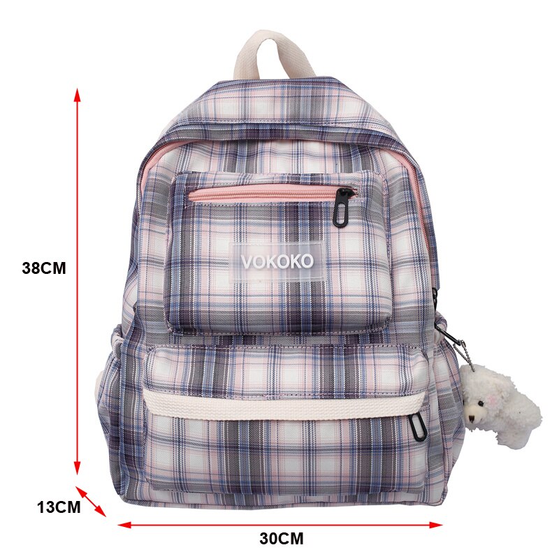 Canvas Backpack - Preppy Style - School Book Laptop Bag for Teenager Students - Under 20L