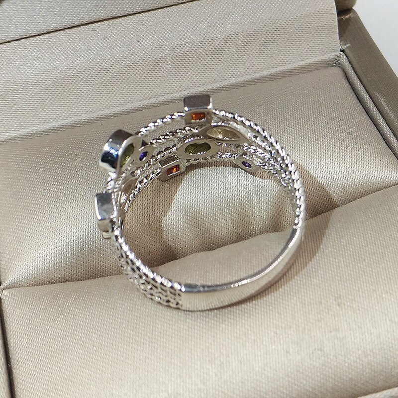 Echt 925 Sterling Zilveren Ringen Voor Vrouwen Hollow Engagement Ring Bijoux Bague Sterling Zilveren Bruiloft Sieraden