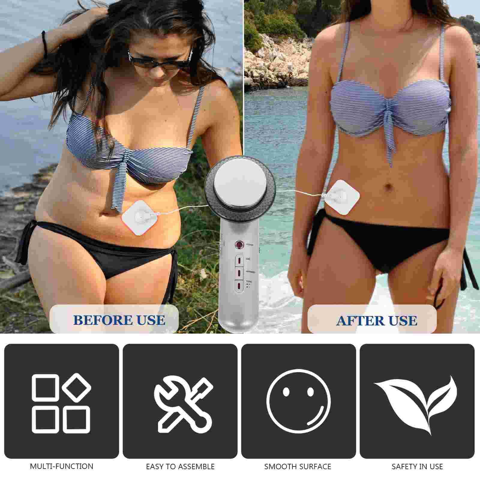 3-in-1 Ultrasonic Body Beauty Machine Far Infrared Cosmetic Instrument (White)