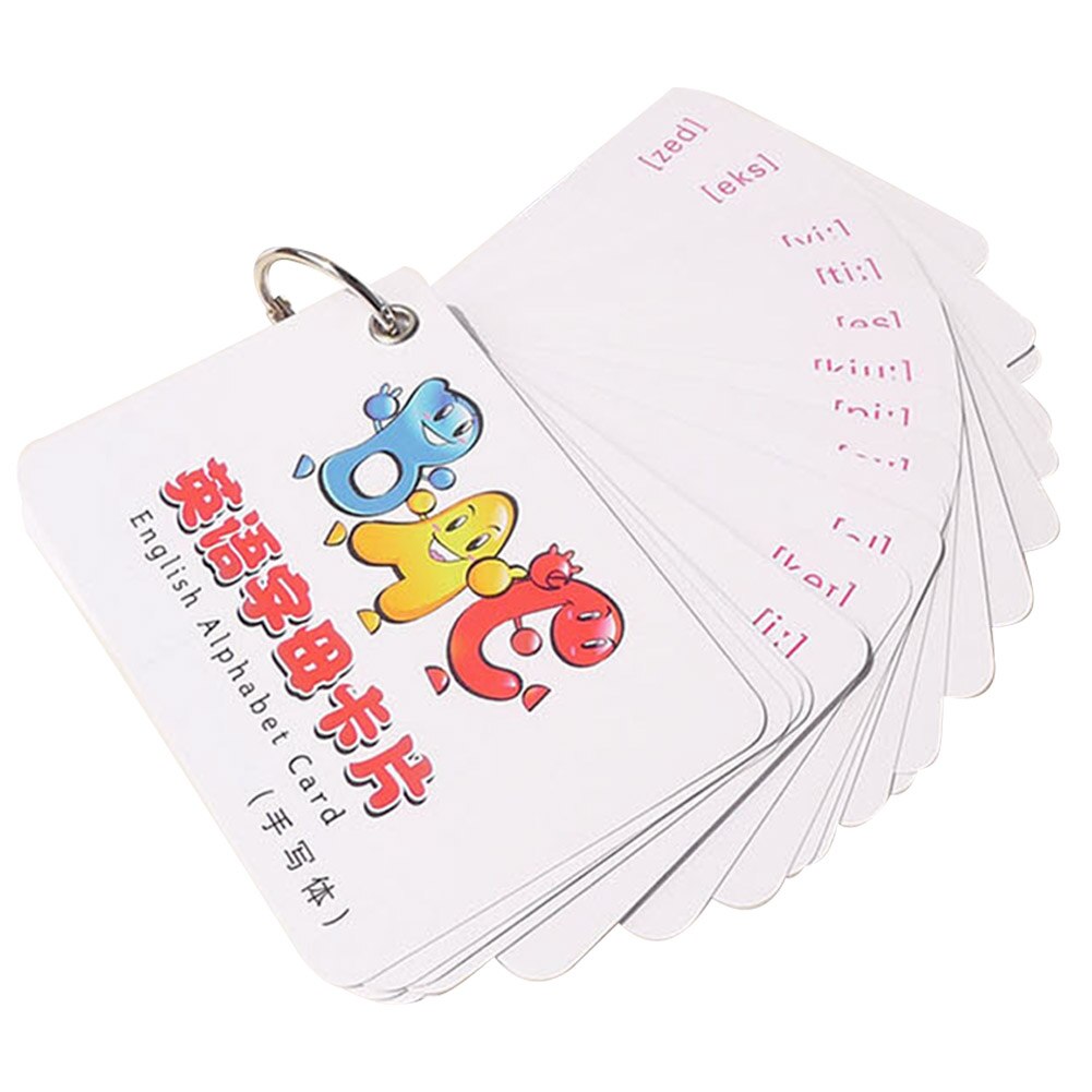 26 Letters Home Kindergarten For Kids Cognitive With Buckle Uppercase Lowercase Early Education English Flash Card Alphabet