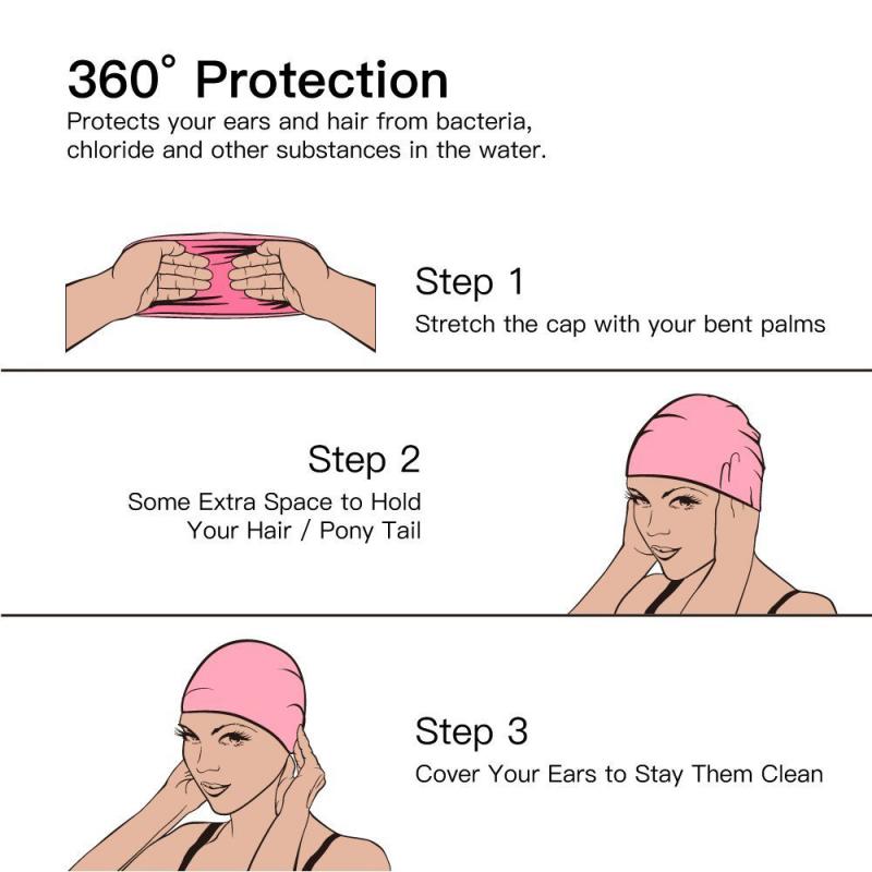 Unisex Elastic Swimming Pool Hat Silicone Swim Cap Swimwear Flexible Durable Waterproof Swimming Shower Hat Tools Fit All TSLM1