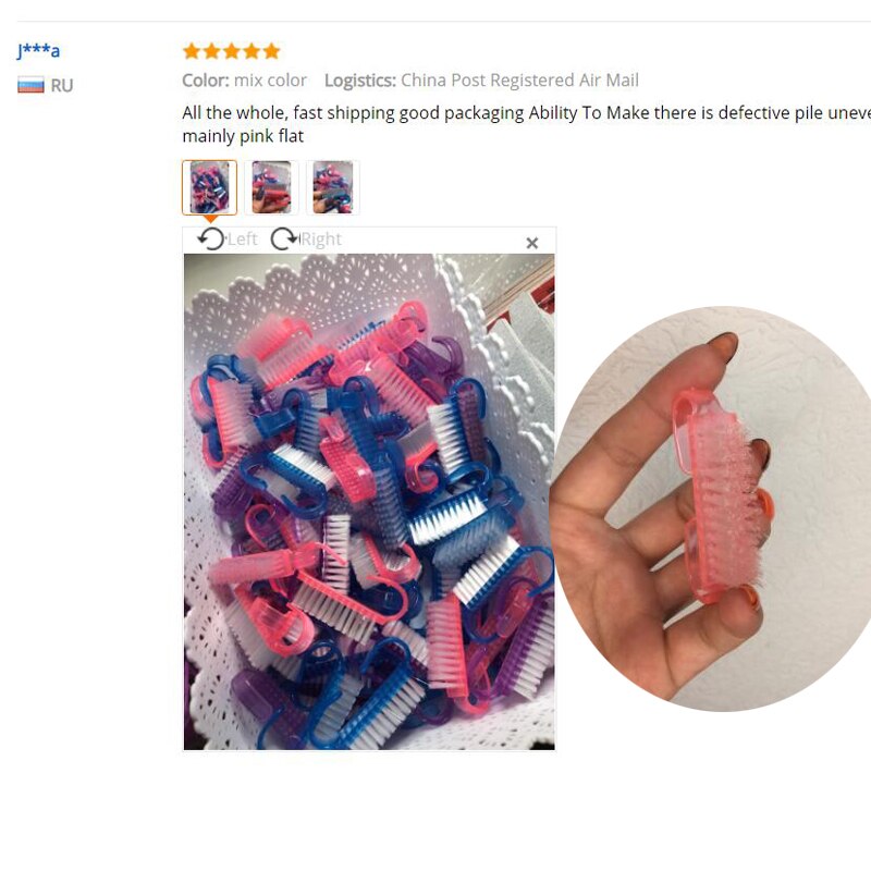 10pc/ partier nail art børste fil nail art manicure pedicure blød fjern plastik støv blød lille vinkel rene børster pink blå lilla