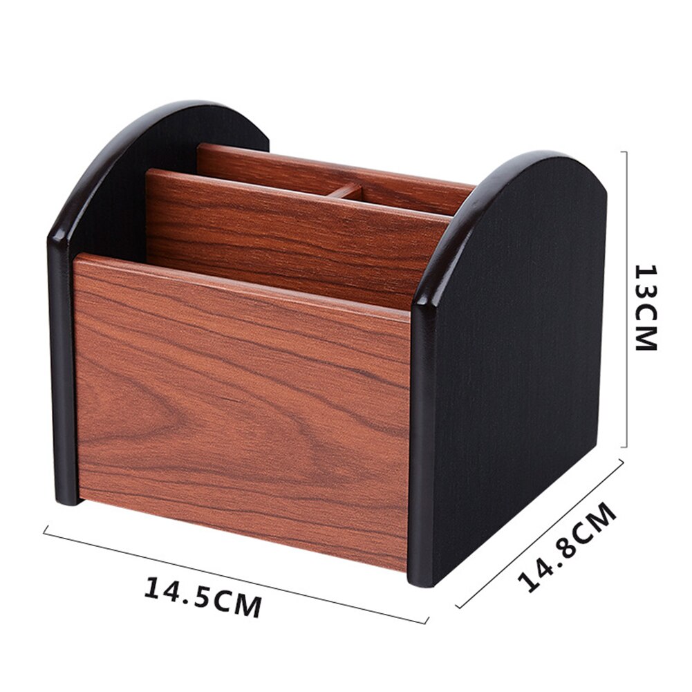 DIY Wood Desk Stationery Holders Desk Storage Organizer 360 Rotating Pen Pencil Holder Table Office Paper Holders Stationery: A1