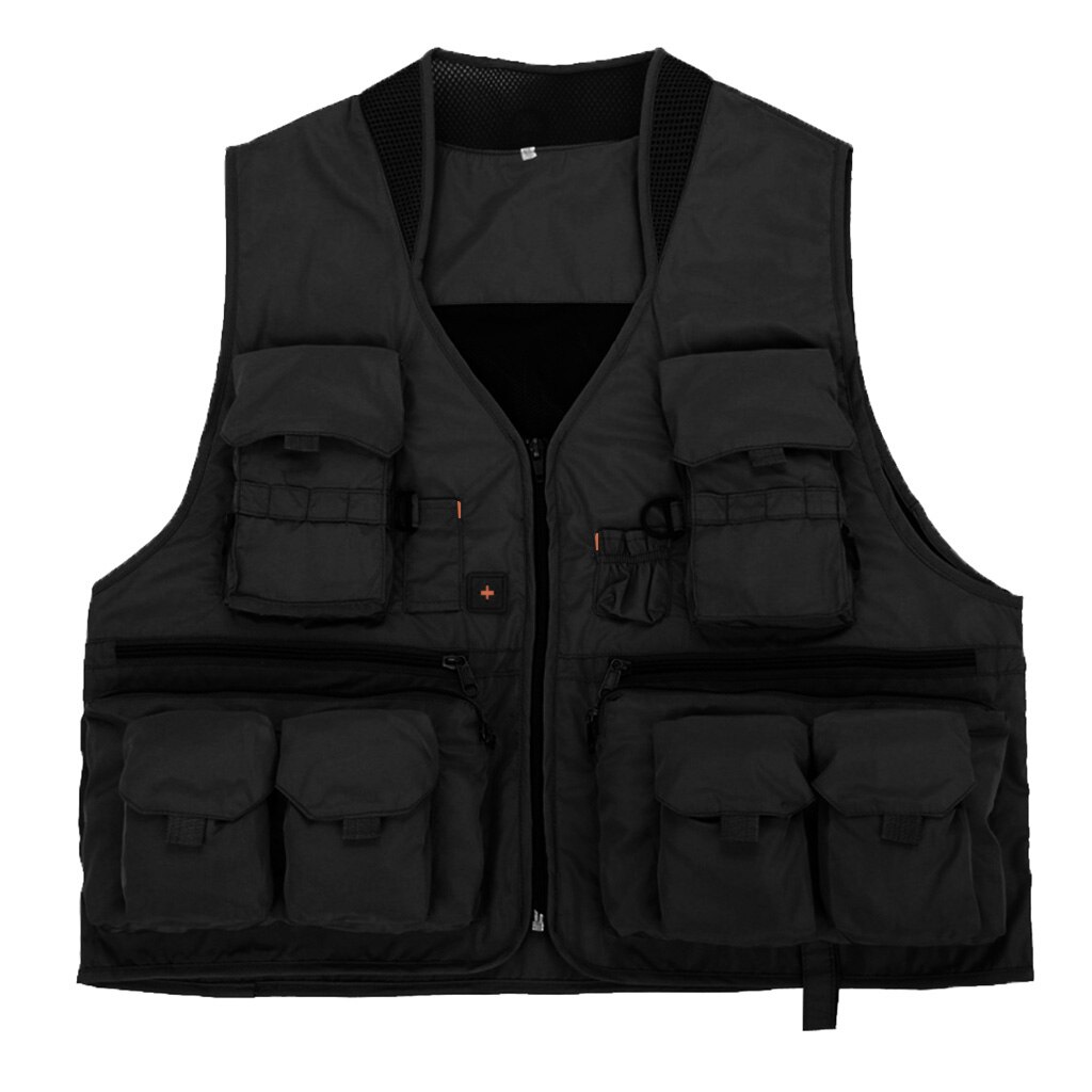 Fishing Vest Quick Dry Fish Vest Memory Fabric Waistcoat Multi-Pockets Casual Jacket for Work Fishing Photographer Journalist