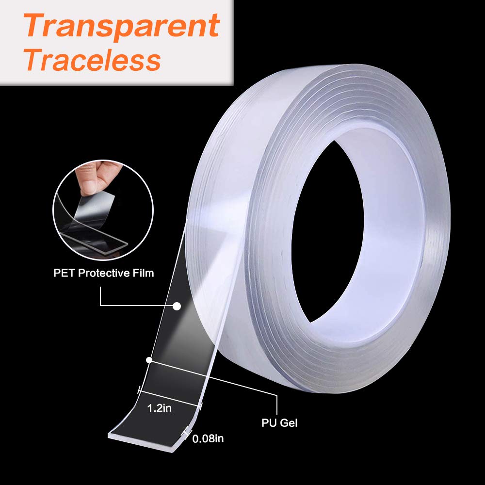 1/2/3/5M Nano Tape Transparant Geen Spoor Herbruikbare Dubbelzijdig Plakband Waterdichte Traceless tape Reinigbare Thuis Nano Tape