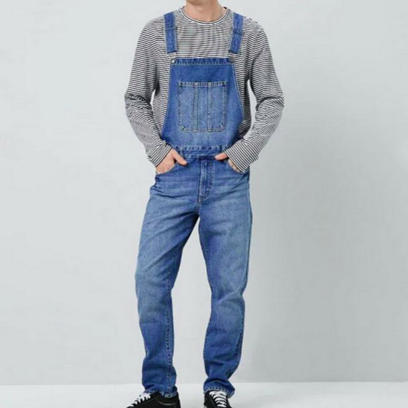 Men's plus size overalls Large size huge denim bib pants pocket jumpsuits Male men jeans