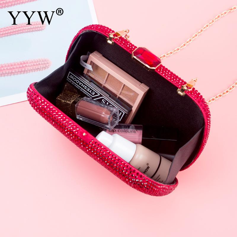 Red Clutch Bag Rhinestone Party Clutch Purse Girl Evening Clutches Girls Bag Mini Phone Purse Bolso Mujer