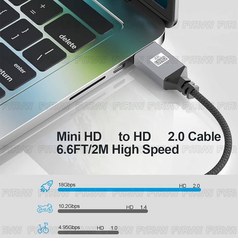 Mini Cable compatible con HDMI bidireccional 4K 60Hz para videocámara Hero Raspberry Pi, proyector HDTV, cámara, Mini Cable Compatible con HDMI