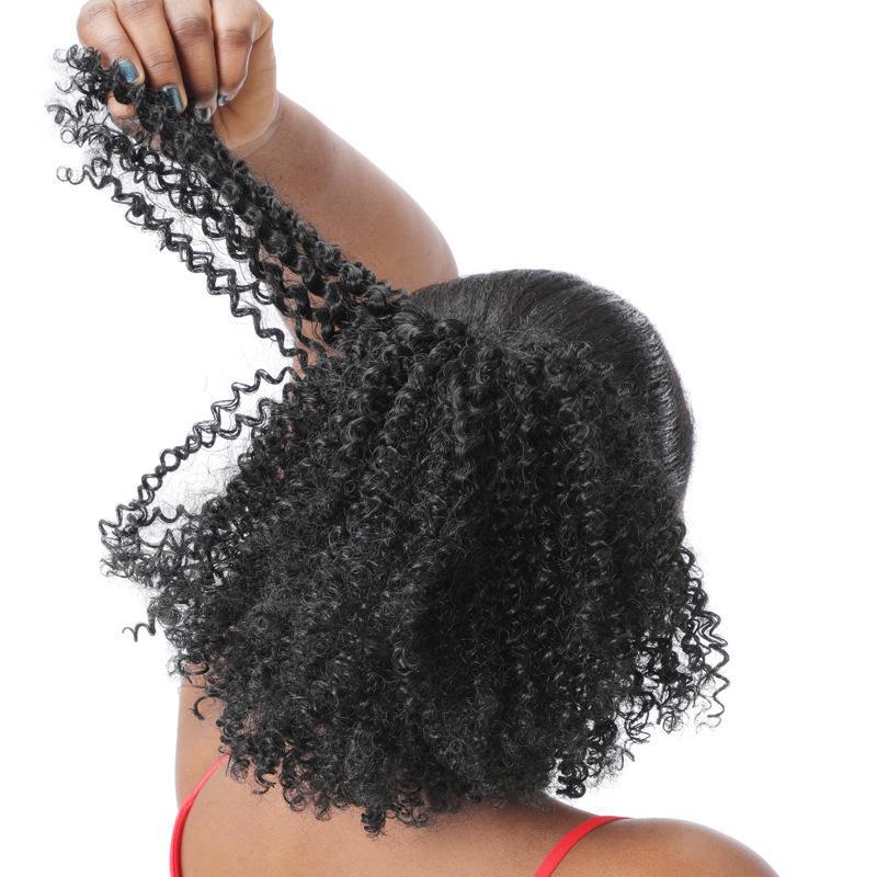 Drawstring Puff Ponytail Afro Kinky Curly Hair Extension Synthetic Clip in Pony Tail African Hair Extension