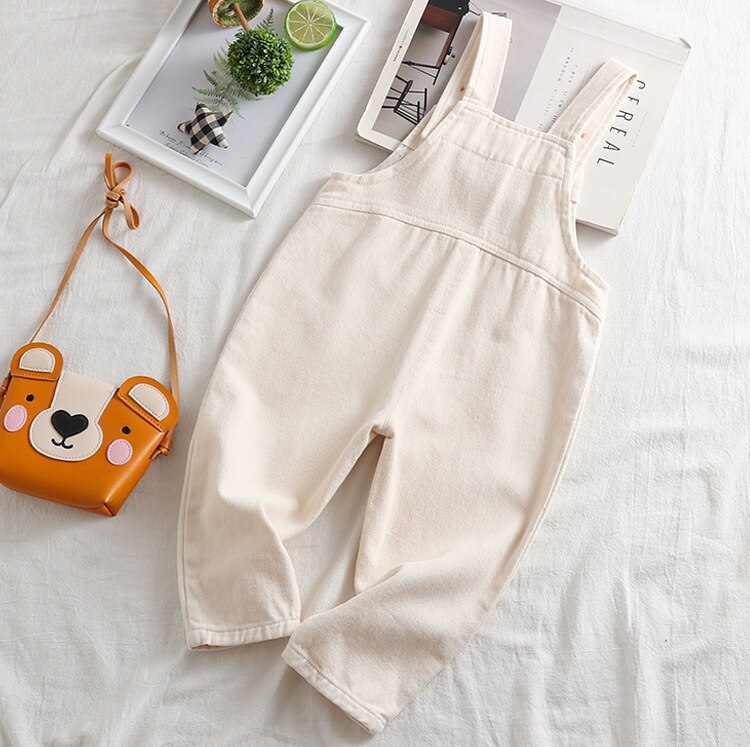 Kinderen Overalls Herfst Baby Jongens En Meisjes Overalls Peuter Infant Koreaanse Stijl Kids Overalls Juspsuit Broek: WHITE / 3T