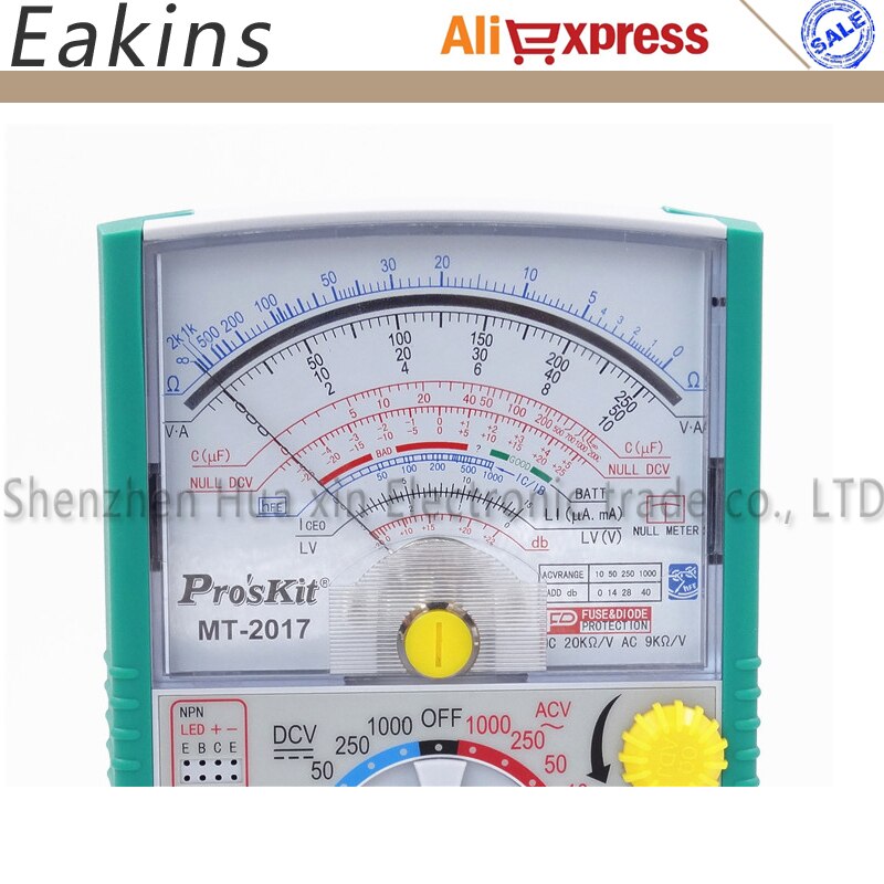 Proskit MT AC/DC Analog Multimete Measured Capacitance Resistance AC/DC Current Voltage Protection Function