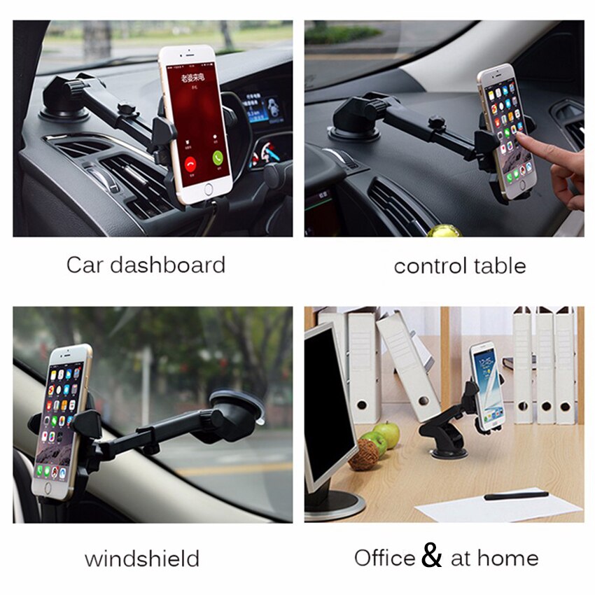 Auto Telefoon Houder voor iPhone6 7 8 Plus GPS Dashboard Voorruit Mobiele Telefoon Auto Bracket Intrekbare Stand Ondersteuning mobiele telefoon