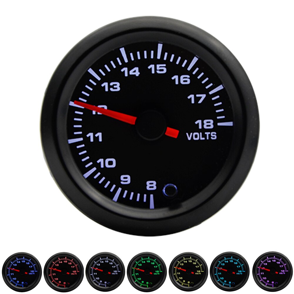 2" 52mm 7 Farben LED Schub/Wassertemperatur/Öltemperatur/Öldruck/Voltmeter/Luftkraftstoffverhältnis/ETT/Tachometer U/min Autoanzeige + Messgerät Hülsen: Elfenbein
