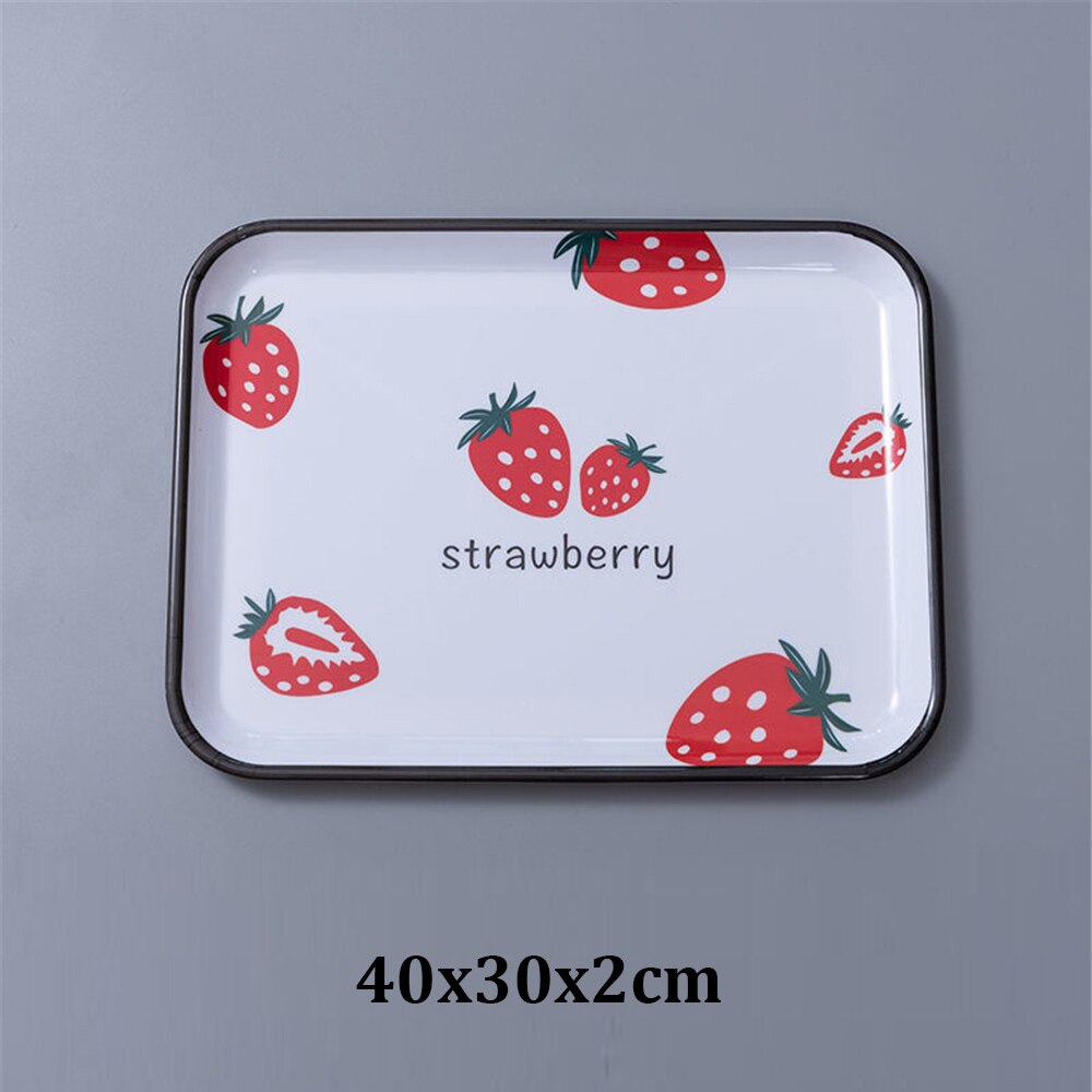 Thee Ontbijt Brood Snack Opslag Trays Plastic Dessert Dienblad Vierkante Accessoires Cosmetica Schotel: Straw40x30x2cm