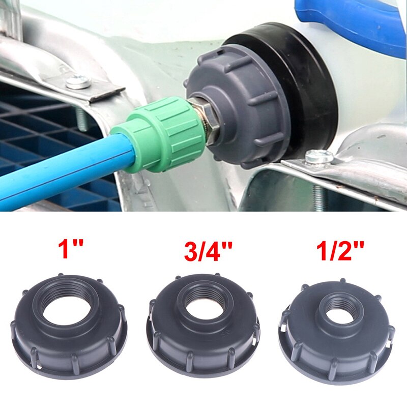 Durable Ibc Tank Fittings S60X6 Coarse Threaded Cap 60Mm Female Thread To 1/2 ", 3/4", 1 "Adapter Connector Deep Gray