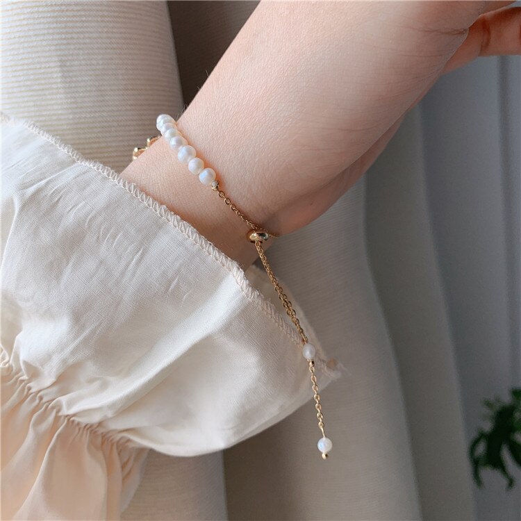 Simples ajustável pulseira de titânio material de aço inoxidável incrustado natural jóias moda pulseiras feminino jóias presente de aniversário