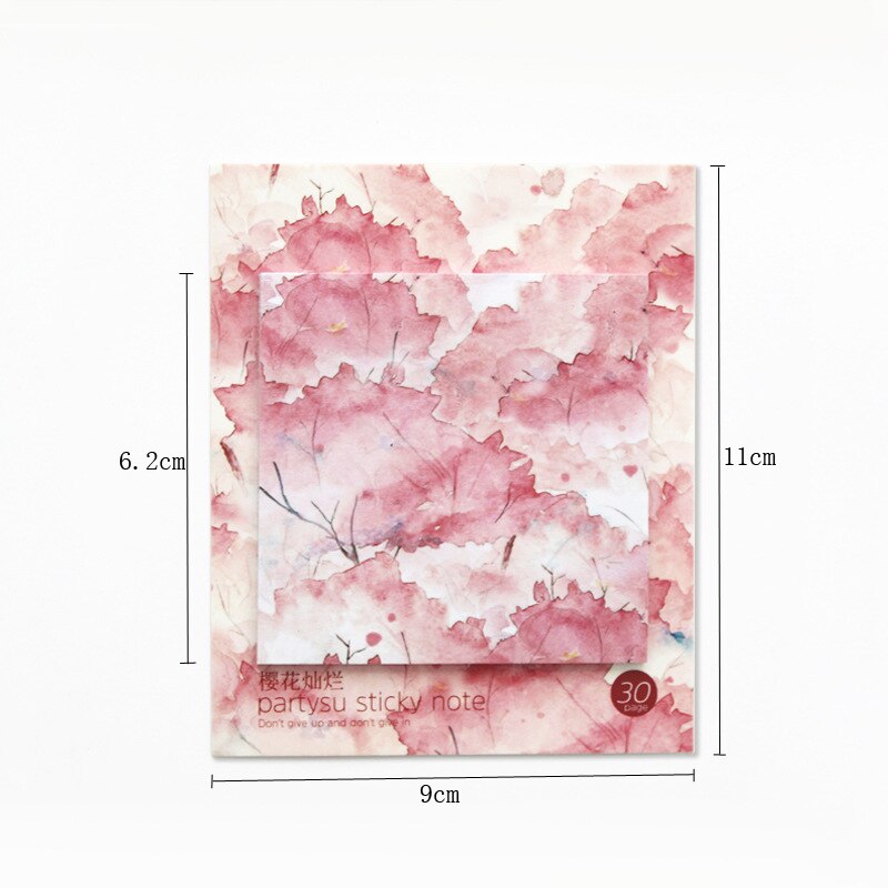 2 pcs Small Fresh Post-it Notes Cute Stationery Supplies Girl Heart Notes N Times Paste Stickers Sticky Notes Memo Pad