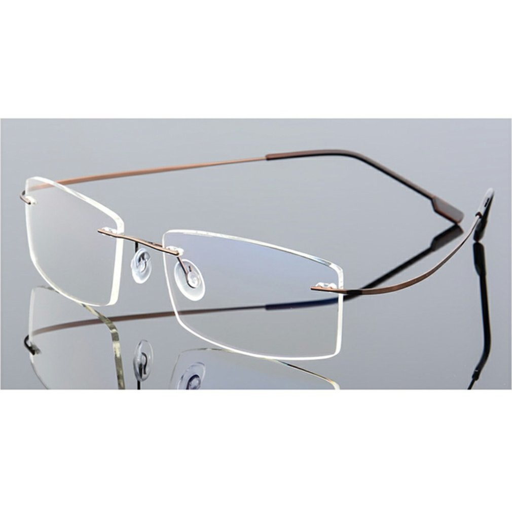 Super elastische, frameloze metalen anti-blauw licht bril van metaallegering, opvouwbare pootjes, comfortabele neuspads: 5