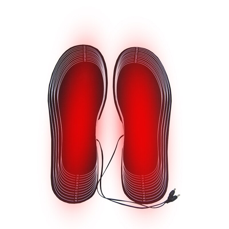 1 par usb opvarmede indlægssåler fod opvarmning pad fødder varmere sok pad mat vinter udendørs sport opvarmning sko indlægssåler vinter varm: Fuld fodvarme