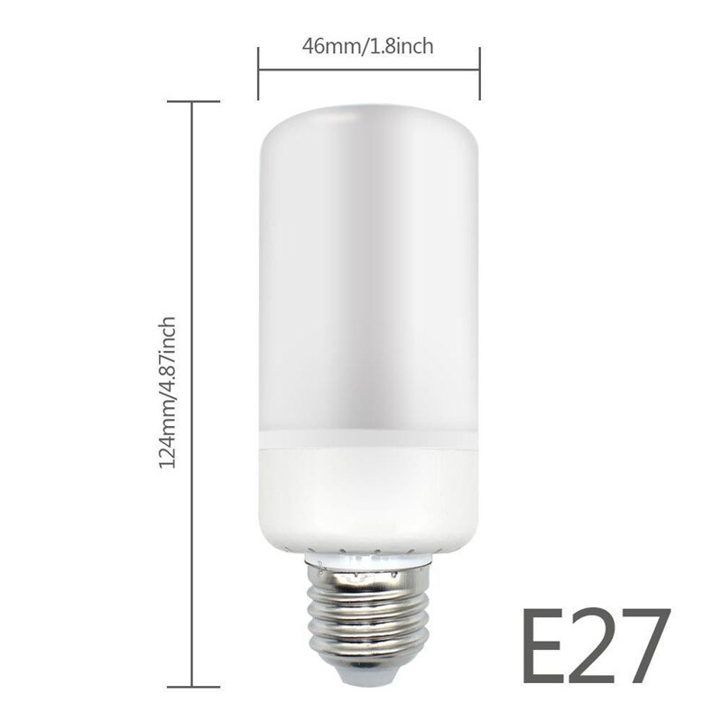 E27 5W LED Burning Light Flicker Flame Light Bulb Fire Effect Bulb Glow Decorative: E27