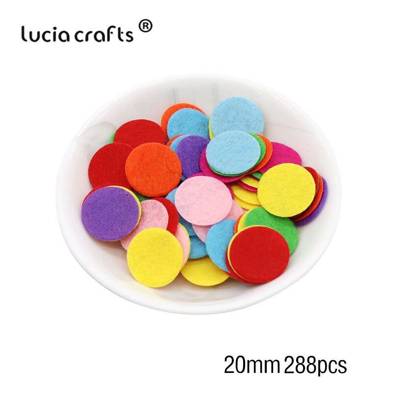 Lucia håndværk rund filt stofpuder tilbehør pletter cirkel filt puder, stof blomster tilbehør  b0408: 20mm 288 stk