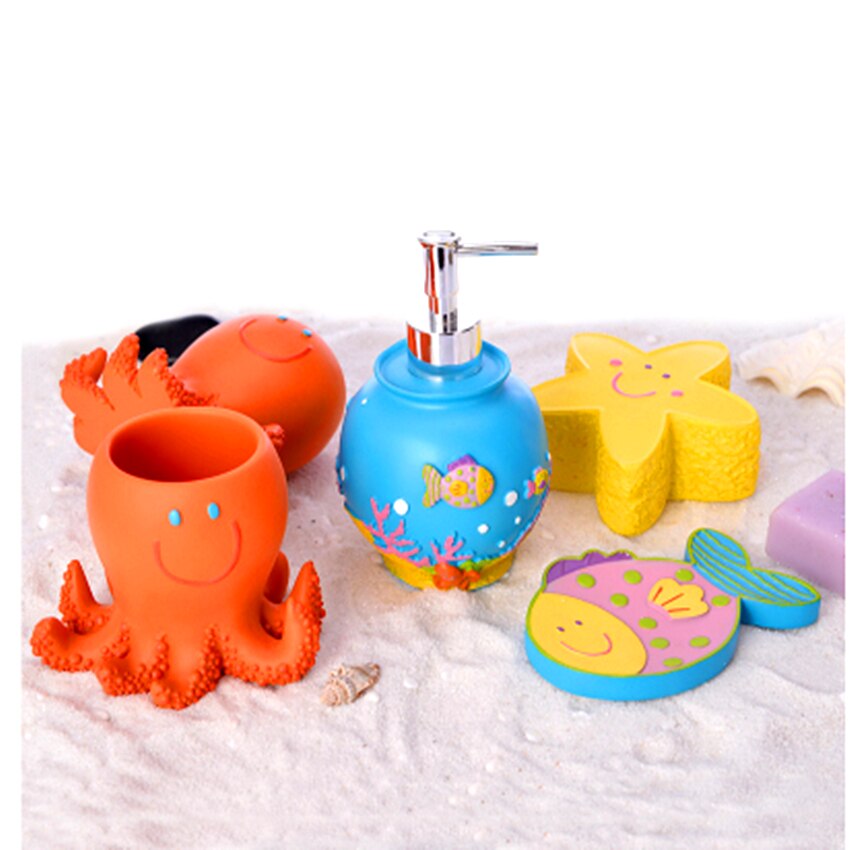 Bathroom Accessories Set 5 Pieces Lovely Devilfish... Grandado