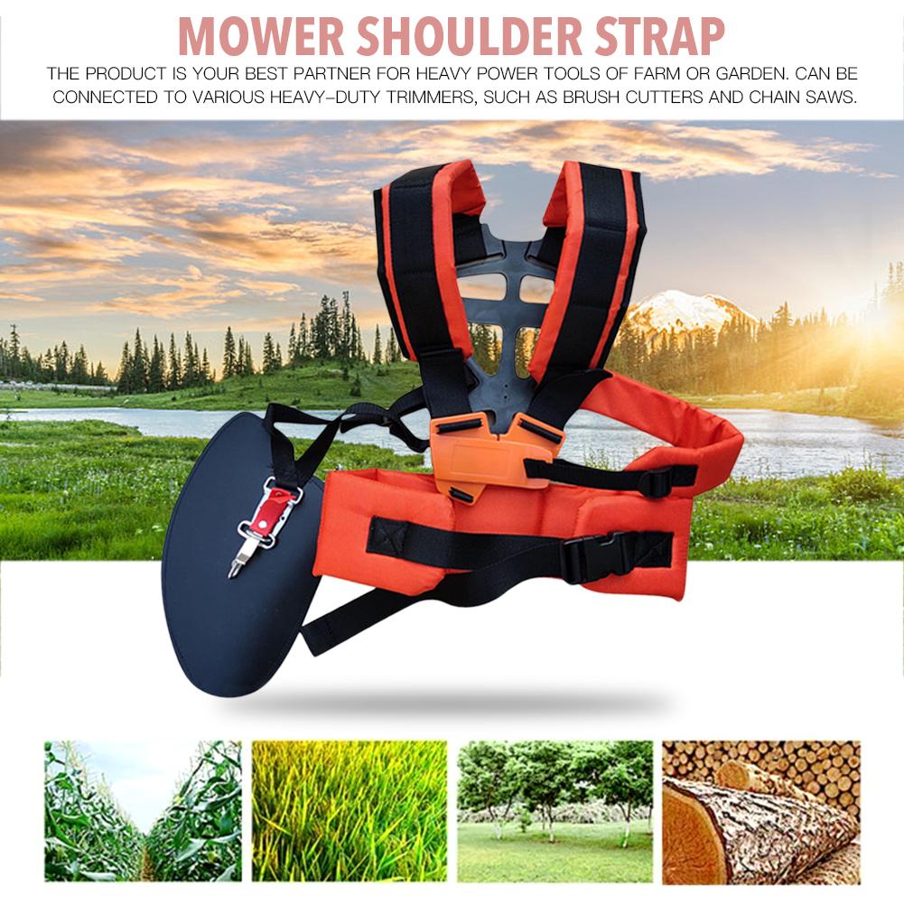Double Shoulder W Shape Harness Strap Comfortable Labor Saving Strimmer Padded Belt For Brush Cutter Trimmer Garden Pruner