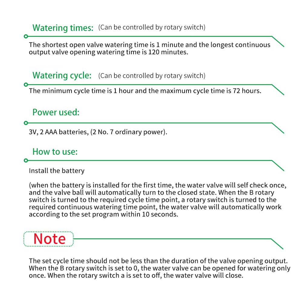 2 Dial Automatic Electronic Water Timer Battery Powered Plant Watering For Garden Irrigation System ABS Outdoor Adjustable Knob
