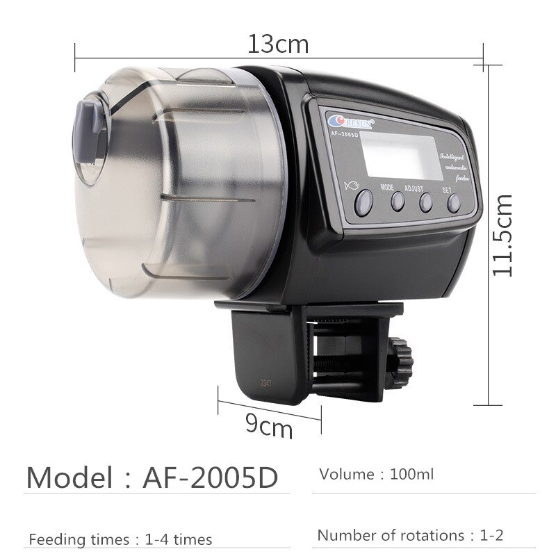 Saim Daily Double II Battery-Operated Automatic Fish Feeder Aquarium Food Feeder Device Timer Auto Food Feeder: AF-2005D