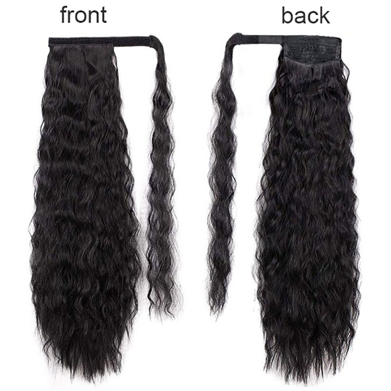 Clip on hästsvans lockigt falskt hårförlängning clip hästsvans syntetiskt hårstycke hög temperatur fiber produkter för kvinnor lockigt hår