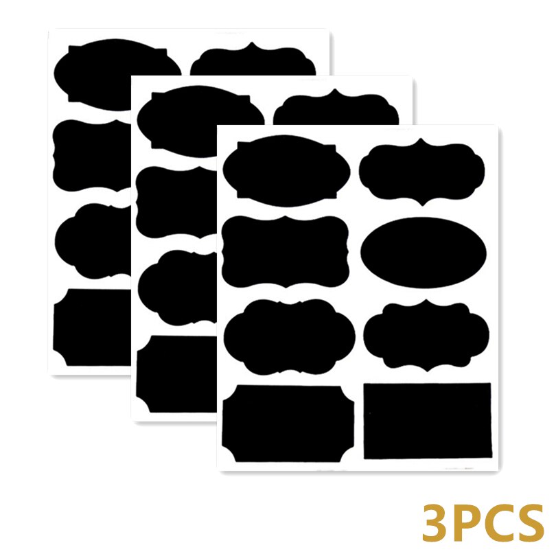 3/5/10Pcs White Liquid Chalk Pen Marker Glass Windows Blackboard Stickers Liquid Ink Pen Used On Chalkboard Window White Pen: C Black Sticker 3PC
