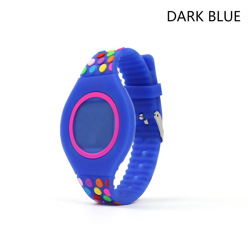 Joyrox geléia cor led criança relógio crianças menina relógios digitais nova tela de toque de borracha crianças relógio para menino menina estudante: Round Dark Blue