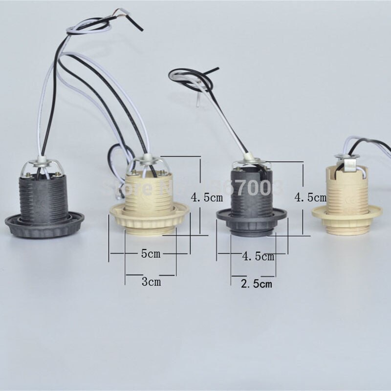 10Pcs E27 E14 Plastic Lamp Base Socket Met Draad 30Cm 80Cm, e27 Socket E14 Led Lamphouder Verlichting Accessoires 110V 220V