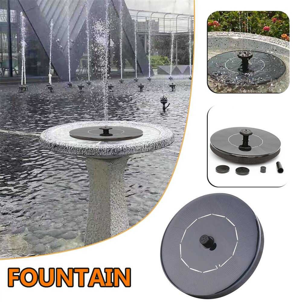 Floating Solar Fountain Garden Water Fountain Pool Pond Decoration Solar Powered Solar Bird Bath Water Pumps Garden Decoration: 6.31x0.51inch