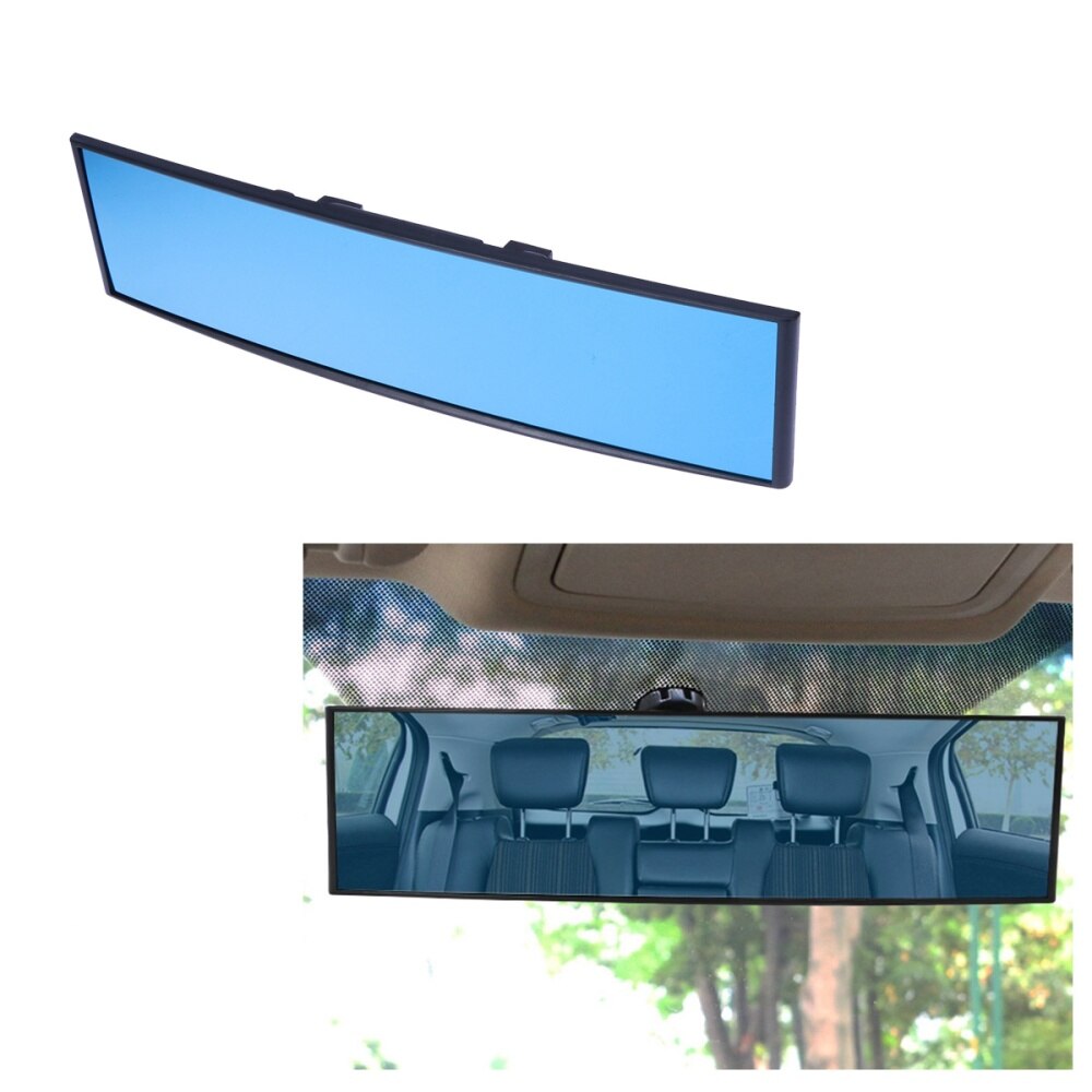 Universal Car Rear View Mirror Wide Angle Panoramic Anti-dazzling Interior Rearview Mirror Large Vision 300x75mm Curved Mirror (
