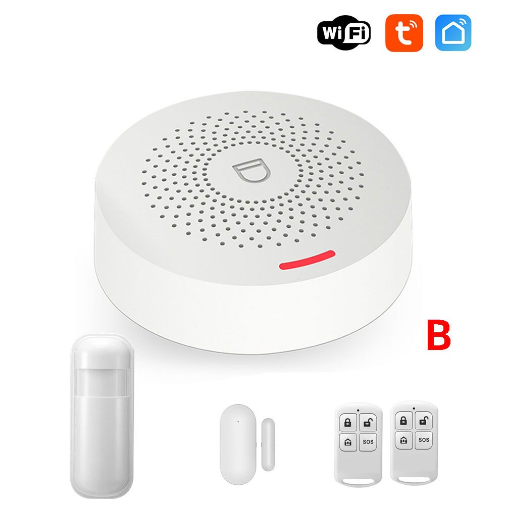 Tuya wifi sistema de alarme para casa negócio segurança alarme garagem armazém trabalho segurança sem fio com sensor porta