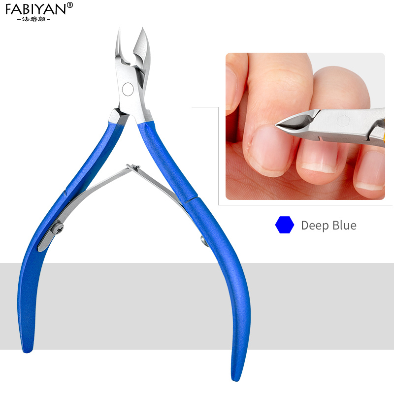 D-501 Edelstahl Nagel Kunst Häutchen Zangen Schere Haarschneidemaschine Cutter tot Haut Entferner Zange Manikübetreffend Werkzeug Fingernagel Trimmen: tief Blau