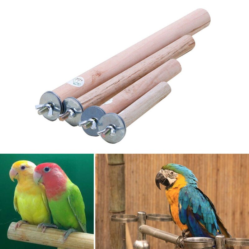 Træ papegøje stativ stang rack aborre til fugle kæledyr papegøje legetøj fugl bur tilbehør papegøje bad brusebad stående rack